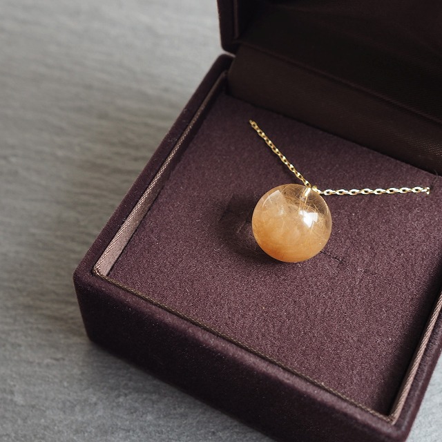 犬の毛のレジンネックレスの写真