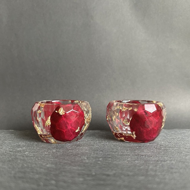 バラの花びらのおちょこ